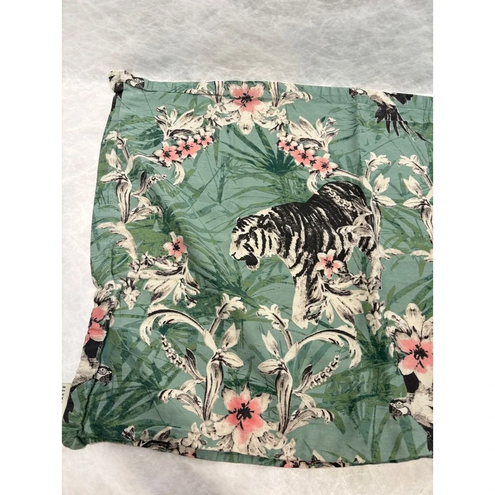 Ted Baker London Tiger Tropical‎ Jungle Print Cotton Pillow Sham Green Set of 2